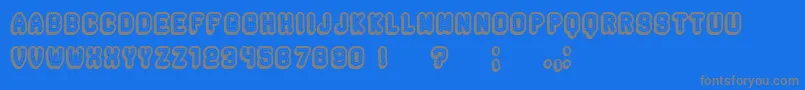 Rockefeller3DHollow Font – Gray Fonts on Blue Background