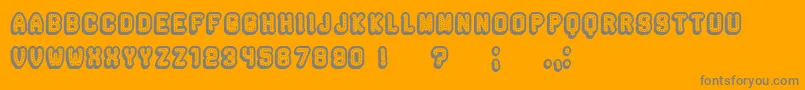 Rockefeller3DHollow-Schriftart – Graue Schriften auf orangefarbenem Hintergrund