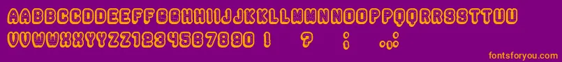 Rockefeller3DHollow Font – Orange Fonts on Purple Background