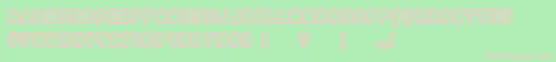 Rockefeller3DHollow Font – Pink Fonts on Green Background