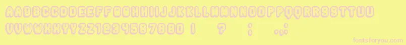 Rockefeller3DHollow Font – Pink Fonts on Yellow Background