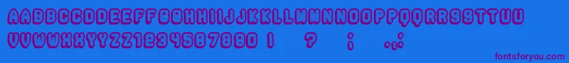 Rockefeller3DHollow Font – Purple Fonts on Blue Background