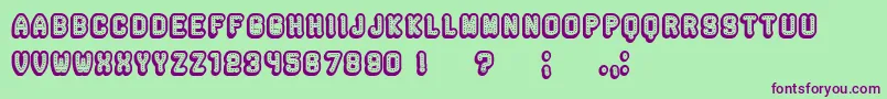 Rockefeller3DHollow Font – Purple Fonts on Green Background