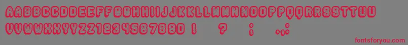 フォントRockefeller3DHollow – 赤い文字の灰色の背景