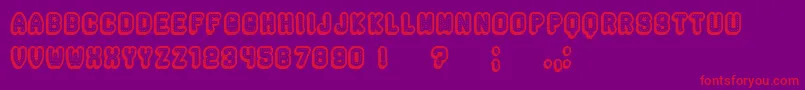 Rockefeller3DHollow-Schriftart – Rote Schriften auf violettem Hintergrund