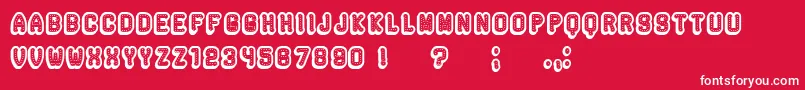 Rockefeller3DHollow Font – White Fonts on Red Background