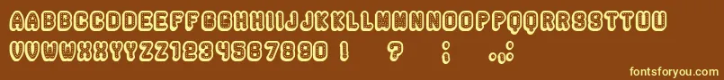 Rockefeller3DHollow Font – Yellow Fonts on Brown Background