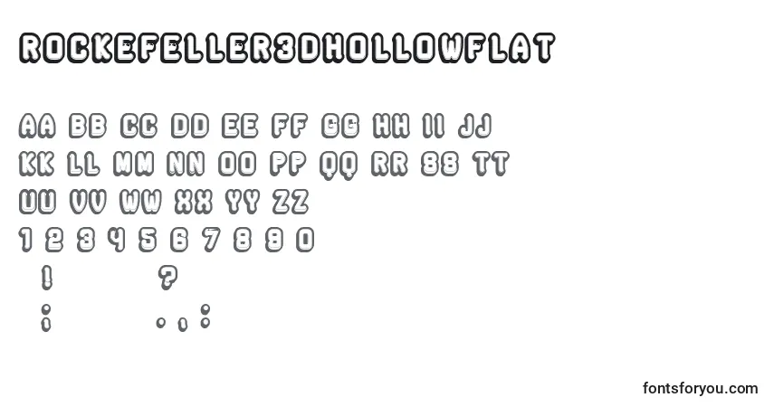 A fonte Rockefeller3DHollowFlat – alfabeto, números, caracteres especiais