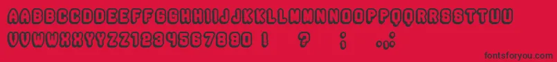 Rockefeller3DHollowFlat Font – Black Fonts on Red Background