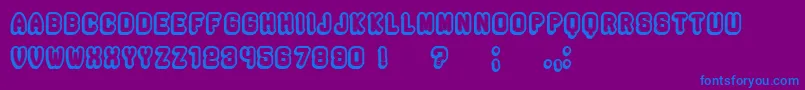 Rockefeller3DHollowFlat Font – Blue Fonts on Purple Background