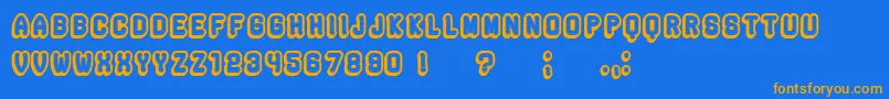 Rockefeller3DHollowFlat Font – Orange Fonts on Blue Background