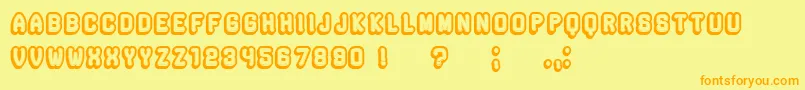 Rockefeller3DHollowFlat Font – Orange Fonts on Yellow Background