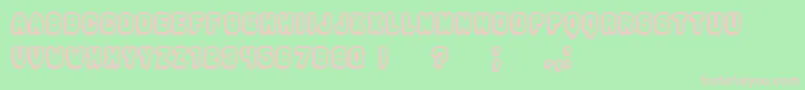 Rockefeller3DHollowFlat Font – Pink Fonts on Green Background