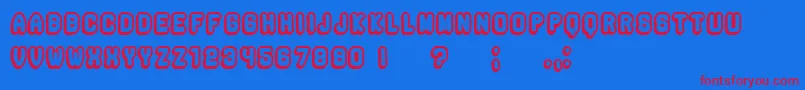 Rockefeller3DHollowFlat Font – Red Fonts on Blue Background