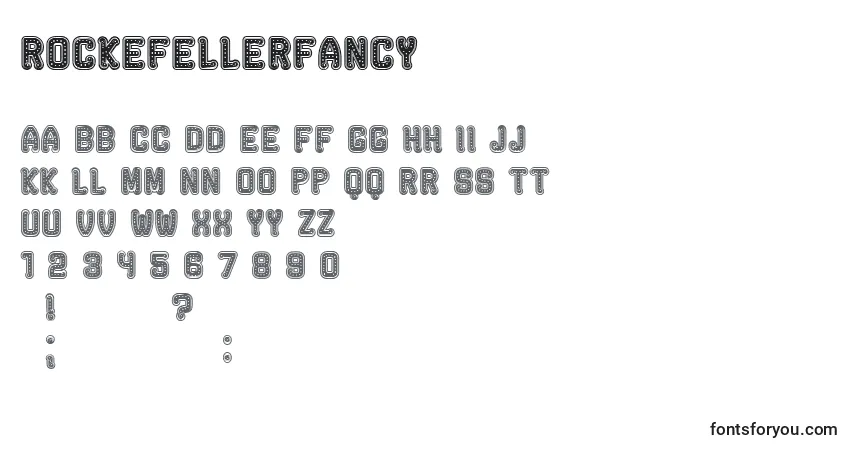 A fonte RockefellerFancy – alfabeto, números, caracteres especiais
