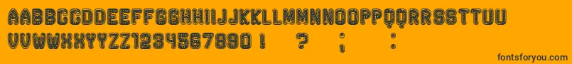 RockefellerFancy-Schriftart – Schwarze Schriften auf orangefarbenem Hintergrund