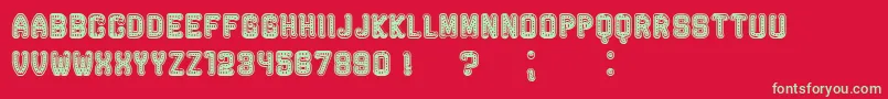 RockefellerFancy Font – Green Fonts on Red Background