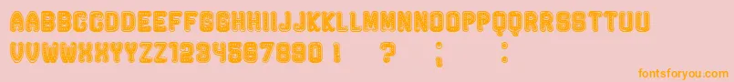 Fonte RockefellerFancy – fontes laranjas em um fundo rosa