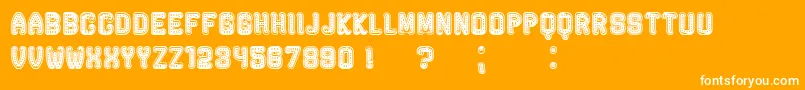 RockefellerFancy-Schriftart – Weiße Schriften auf orangefarbenem Hintergrund