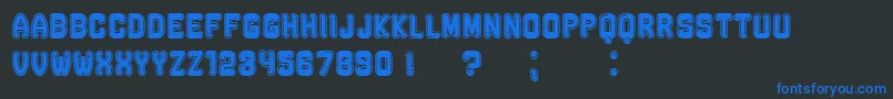 RockefellerFancyFlat-Schriftart – Blaue Schriften auf schwarzem Hintergrund