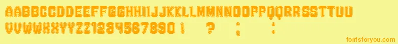 RockefellerFancyFlat Font – Orange Fonts on Yellow Background