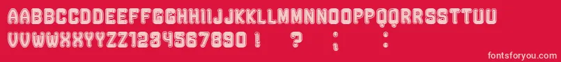 RockefellerFancyFlat Font – Pink Fonts on Red Background