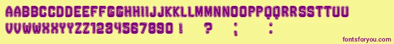 RockefellerFancyFlat-Schriftart – Violette Schriften auf gelbem Hintergrund