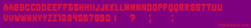 フォントRockefellerFancyFlat – 紫の背景に赤い文字