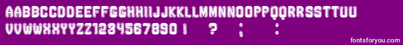 フォントRockefellerFancyFlat – 紫の背景に白い文字