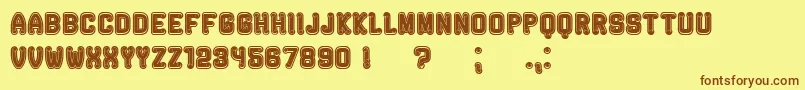 RockefellerFlat Font – Brown Fonts on Yellow Background