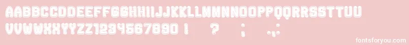 RockefellerFlat-Schriftart – Weiße Schriften auf rosa Hintergrund