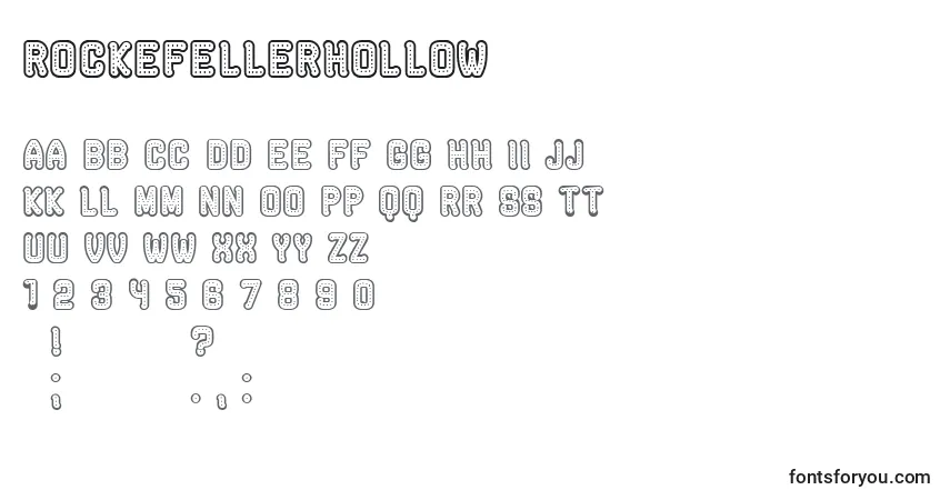 A fonte RockefellerHollow – alfabeto, números, caracteres especiais