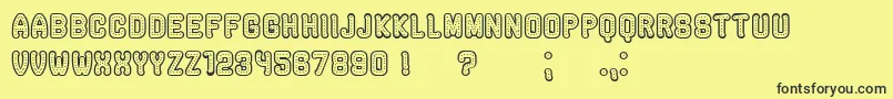 RockefellerHollow Font – Black Fonts on Yellow Background