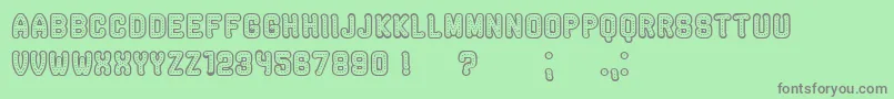 RockefellerHollow-Schriftart – Graue Schriften auf grünem Hintergrund