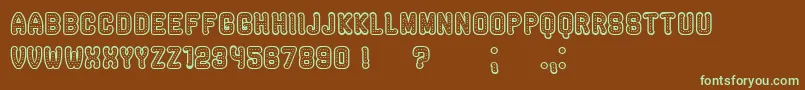 RockefellerHollow Font – Green Fonts on Brown Background