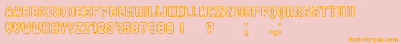 RockefellerHollow Font – Orange Fonts on Pink Background