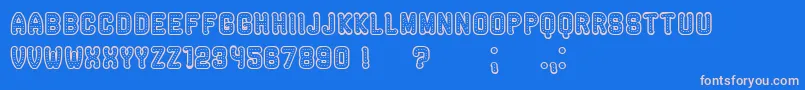 RockefellerHollow Font – Pink Fonts on Blue Background