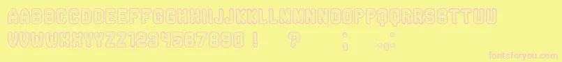 RockefellerHollow Font – Pink Fonts on Yellow Background
