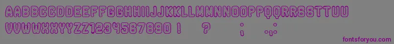 フォントRockefellerHollow – 紫色のフォント、灰色の背景