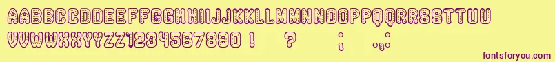 RockefellerHollow Font – Purple Fonts on Yellow Background
