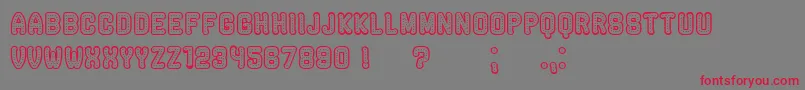フォントRockefellerHollow – 赤い文字の灰色の背景