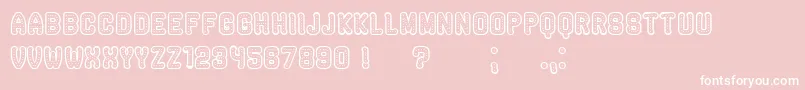 RockefellerHollow-Schriftart – Weiße Schriften auf rosa Hintergrund