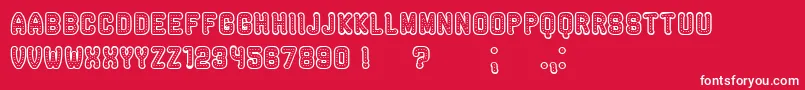 フォントRockefellerHollow – 赤い背景に白い文字