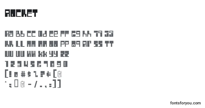 Schriftart ROCKET   (138946) – Alphabet, Zahlen, spezielle Symbole