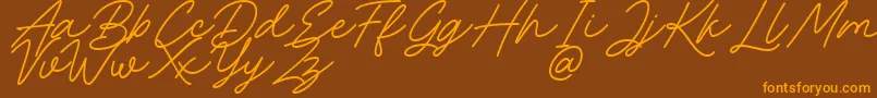 Rocket Clouds Font – Orange Fonts on Brown Background