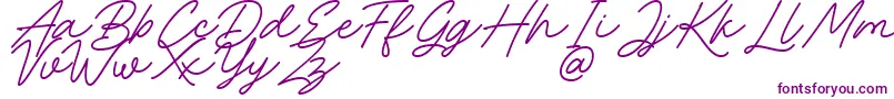 フォントRocket Clouds – 白い背景に紫のフォント