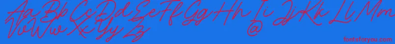 Rocket Clouds Font – Red Fonts on Blue Background