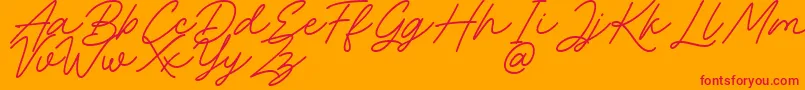 Rocket Clouds Font – Red Fonts on Orange Background