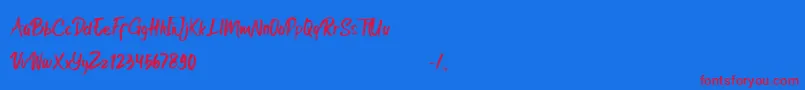 Rocket Shield Font – Red Fonts on Blue Background