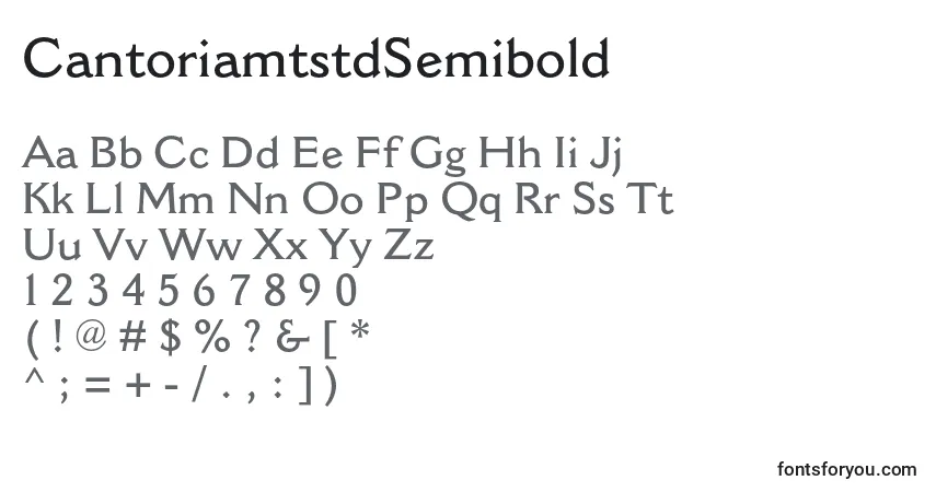A fonte CantoriamtstdSemibold – alfabeto, números, caracteres especiais